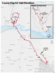Ferozepur border marathon Half Marathon Route